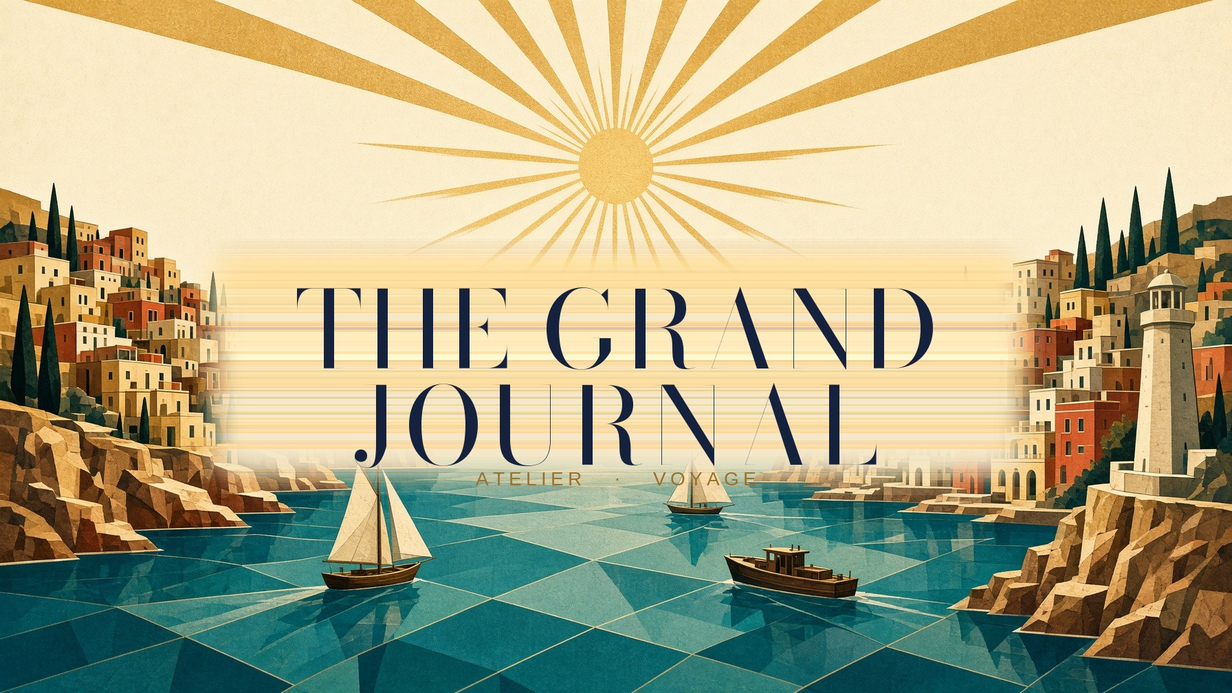 The Grand Journal, Atelier Voyage. A harbor between cliff towns.